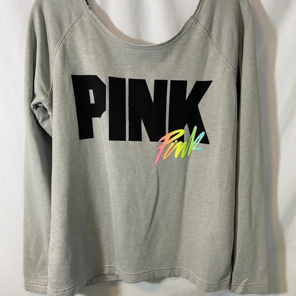 Victoria's Secret PINK Off the Shoulder Sweatshirt NWOT Women's Size Small - Picture 11 of 11
